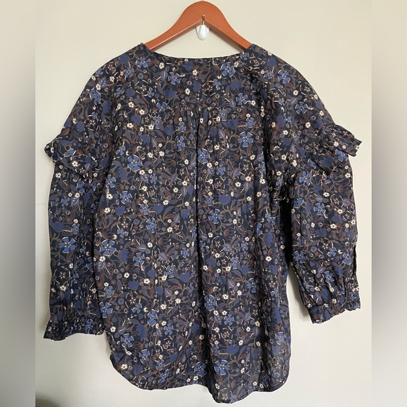 NWT Free Assembly 2X Floral 100% Cotton top blouse - Picture 2 of 9